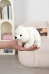 18cm fragrant, milky white, lying polar bear plush toy, soft and cute, round-eared doll, palm comfort and companionship small ornament details Picture